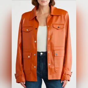WeWoreWhat Faux Leather Western Jacket in color Cider NWT